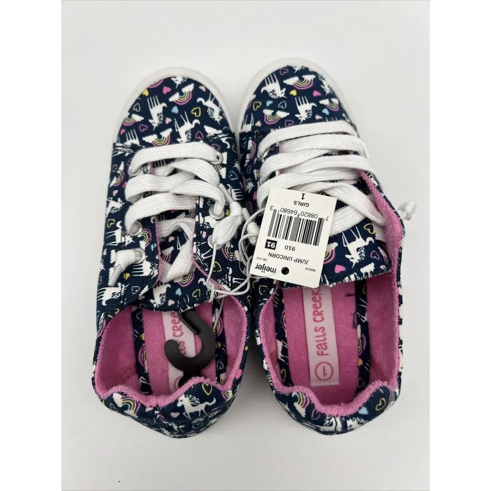 Falls Creek Shoes Jump‎ Unicorn Pink/blue/white Rainbow Size Girls 1 New